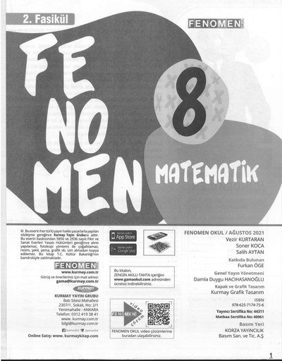 FENOMEN MATEMATİK SORU BANKASI 2. FASİKÜL YKS Fotokopi