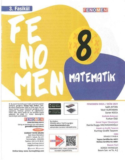 FENOMEN MATEMATİK SORU BANKASI 3. FASİKÜL YKS Fotokopi