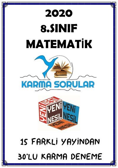 MATEMATİK KARMA SORULAR 15 FARKLI YAYINDAN 30'LU KARMA DENEME YKS Fotokopi