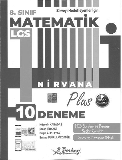 MATEMATİK LGS NİRVANA 10 DENEME YKS Fotokopi
