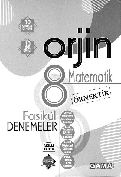 ORJİN MATEMATİK FASİKÜL DENEMELER YKS Fotokopi