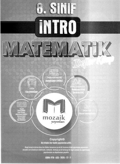 İNTRO MATEMATİK DEFTER KİTAP YKS Fotokopi