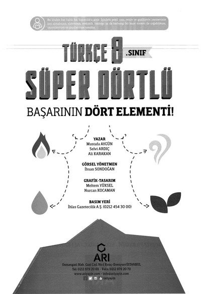 TÜRKÇE SÜPER DÖRTLÜ BAŞARININ DÖRT ELEMENTİ YKS Fotokopi