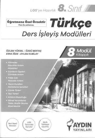 TÜRKÇE DERS İŞLEYİŞ MODÜLLERİ YKS Fotokopi