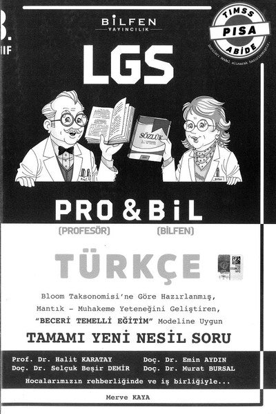 LGS PRO & BİL TÜRKÇE TAMAMI YENİ NESİL SORU YKS Fotokopi