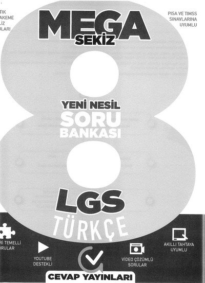 MEGA SEKİZ YENİ NESİL SORU BANKASI TÜRKÇE YKS Fotokopi