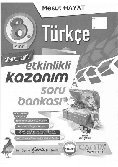 TÜRKÇE ETKİNLİKLİ KAZANIM SORU BANKASI YKS Fotokopi