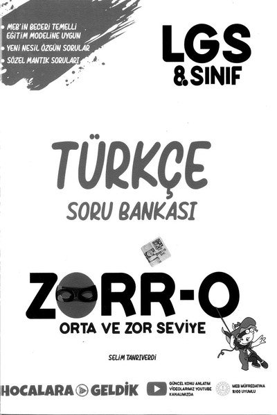 TÜRKÇE SORU BANKASI ZORR-O YKS Fotokopi