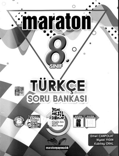MARATON TÜRKÇE SORU BANKASI YKS Fotokopi