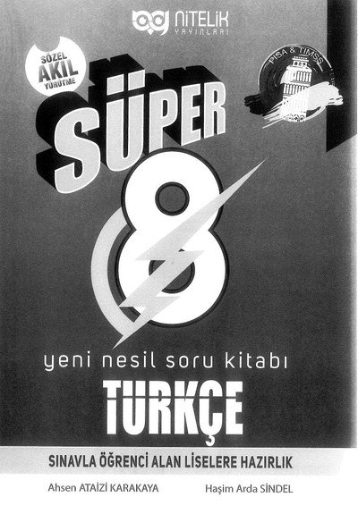 SÜPER YENİ NESİL SORU KİTABI TÜRKÇE YKS Fotokopi
