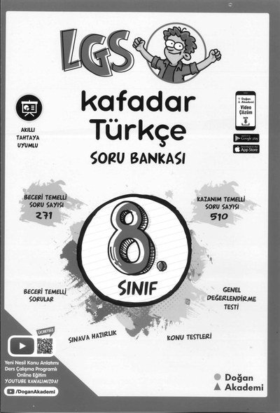 LGS KAFADAR TÜRKÇE SORU BANKASI YKS Fotokopi