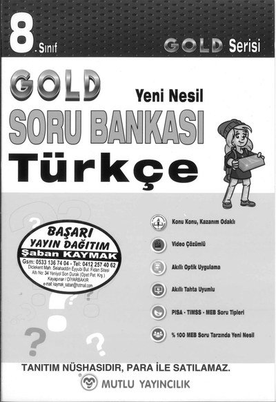 GOLD SORU BANKASI TÜRKÇE YKS Fotokopi
