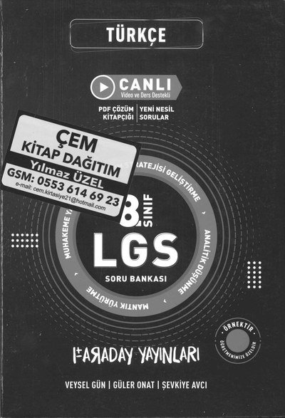 TÜRKÇE LGS SORU BANKASI YKS Fotokopi