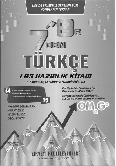 7'DEN 8'E TÜRKÇE LGS HAZIRLIK KİTABI YKS Fotokopi
