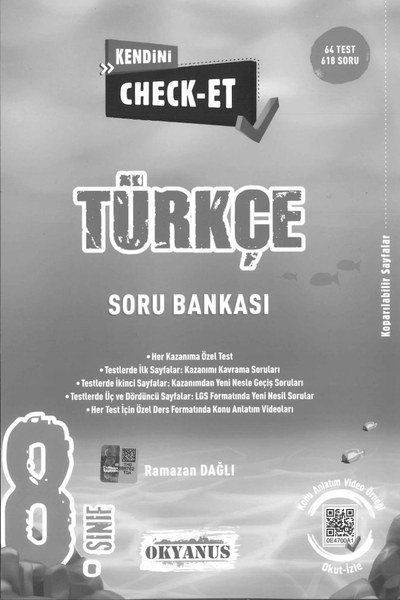 TÜRKÇE SORU BANKASI KENDİNİ CHECK-ET YKS Fotokopi