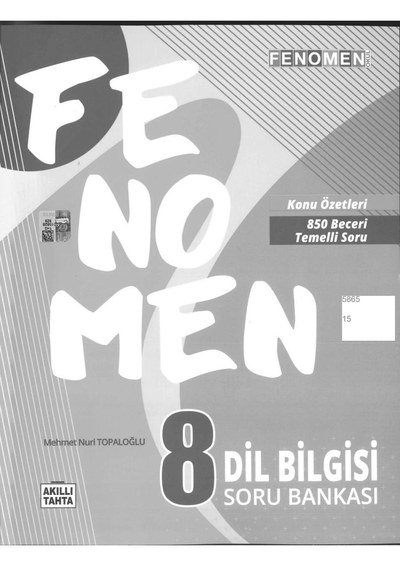 FENOMEN DİL BİLGİSİ SORU BANKASI YKS Fotokopi