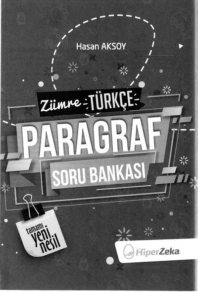 ZÜMRE TÜRKÇE PARAGRAF SORU BANKASI YKS Fotokopi
