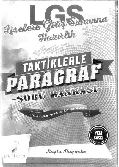 LGS LİSELERE GİRİŞ SINAVINA HAZIRLIK PARAGRAF SORU BANKASI YKS Fotokopi