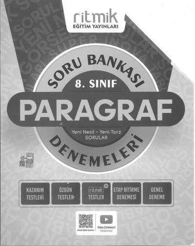 SORU BANKASI PARAGRAF DENEMELERİ YENİ NESİL SORULAR YKS Fotokopi