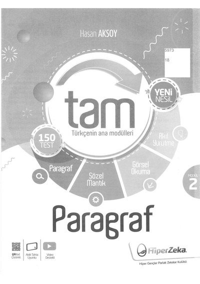 TÜRKÇENİN ANA MODÜLLERİ PARAGRAF YKS Fotokopi