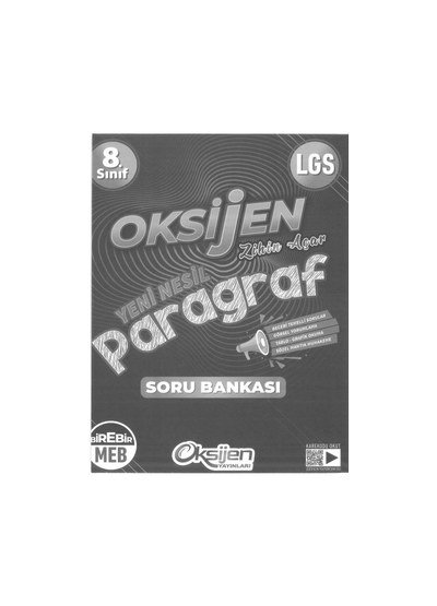 OKSİJEN YENİ NESİL PARAGRAF SORU BANKASI YKS Fotokopi