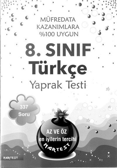 TÜRKÇE YAPRAK TESTİ 337 SORU YKS Fotokopi
