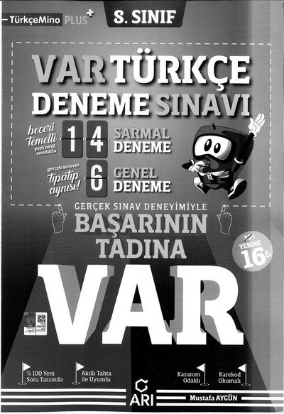 VAR TÜRKÇE DENEME SINAVI YKS Fotokopi