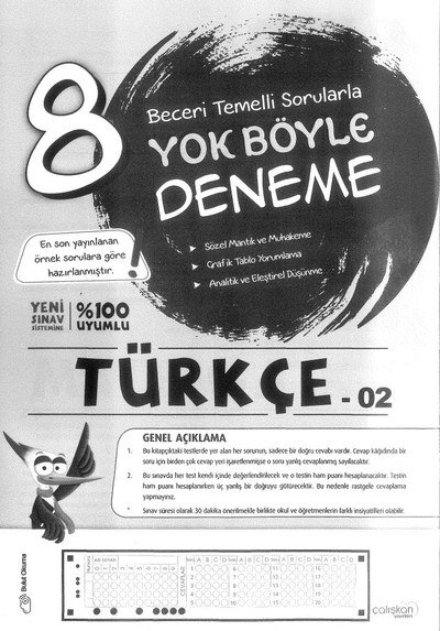 YOK BÖYLE DENEME TÜRKÇE YKS Fotokopi