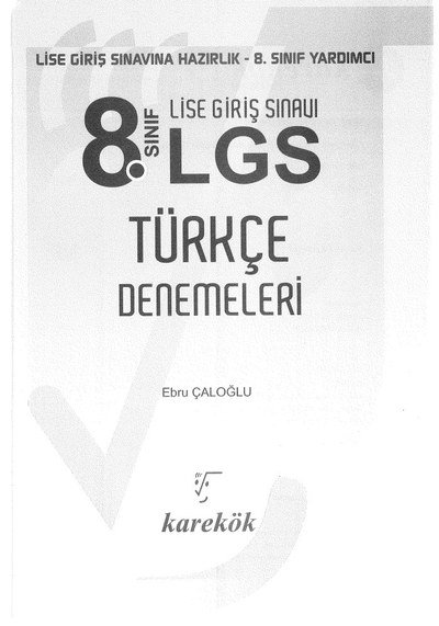 LGS TÜRKÇE DENEMELERİ YKS Fotokopi