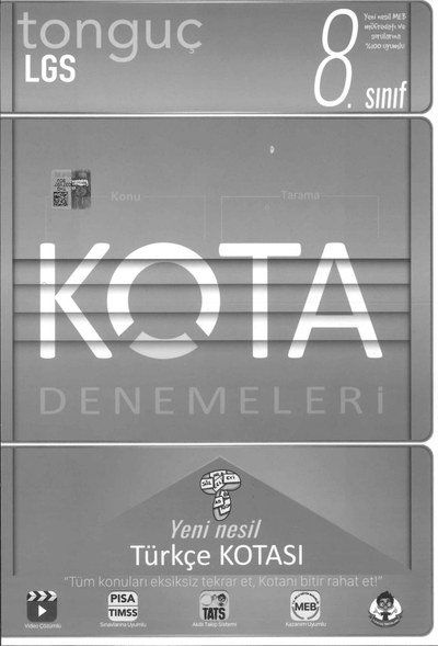 LGS KOTA DENEMELERİ TÜRKÇE KOTASI YKS Fotokopi