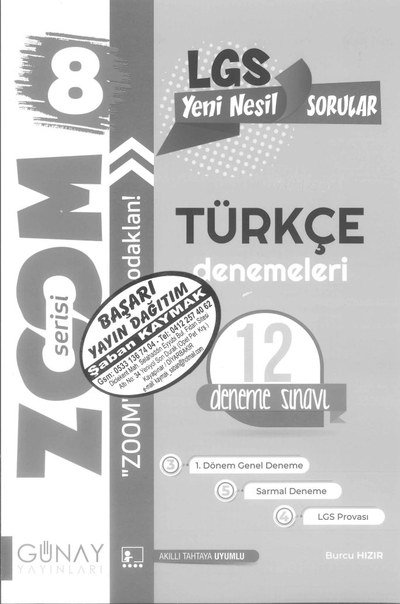 LGS YENİ NESİL SORULAR TÜRKÇE DENEMELERİ 12 DENEME SINAVI YKS Fotokopi