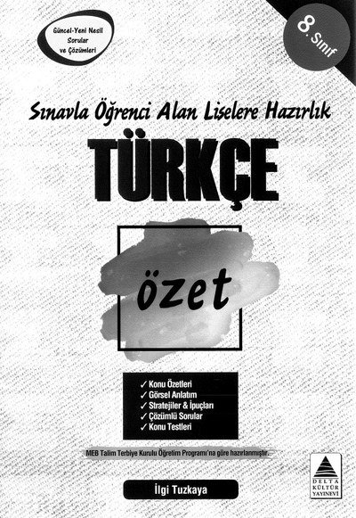 TÜRKÇE ÖZET GÜNCEL YENİ NESİL SORULAR VE ÇÖZÜMLERİ YKS Fotokopi