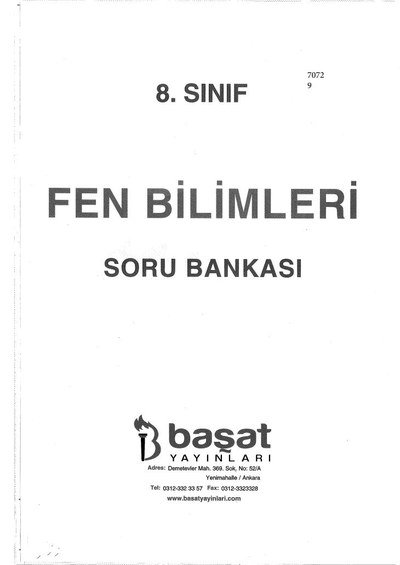 FEN BİLİMLERİ SORU BANKASI YKS Fotokopi