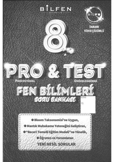 PRO & TEST FEN BİLİMLERİ SORU BANKASI YKS Fotokopi