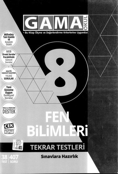 FEN BİLİMLERİ TEKRAR TESTLERİ YKS Fotokopi