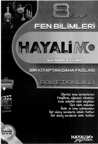 HAYALİM FEN BİLİMLERİ BOL ETKİNLİKLİ YKS Fotokopi