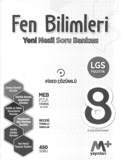 FEN BİLİMLERİ YENİ NESİL SORU BANKASI YKS Fotokopi