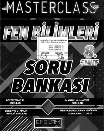 MASTERCLASS FEN BİLİMLERİ SORU BANKASI YKS Fotokopi
