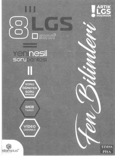 LGS YENİ NESİL SORU BANKASI FEN BİLİMLERİ YKS Fotokopi