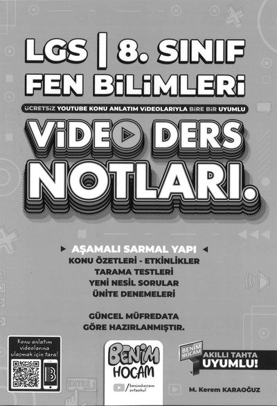 LGS FEN BİLİMLERİ VİDEO DERS NOTLARI YKS Fotokopi