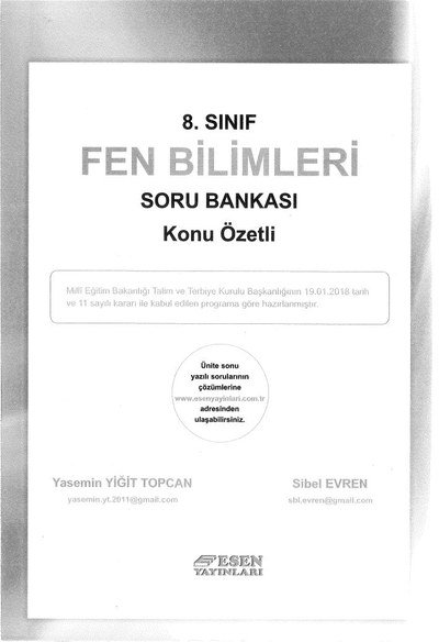 FEN BİLİMLERİ SORU BANKASI KONU ÖZETLİ YKS Fotokopi