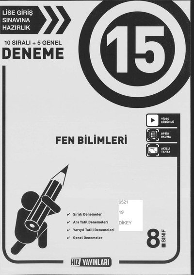 15 DENEME FEN BİLİMLERİ YKS Fotokopi