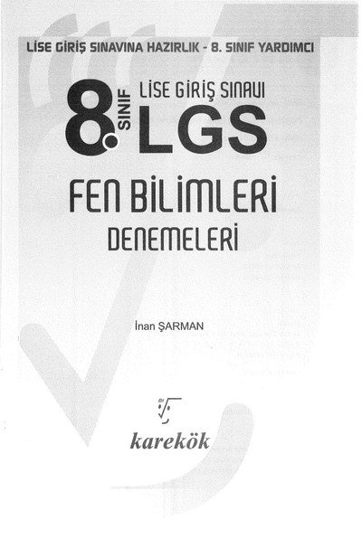 LGS FEN BİLİMLERİ DENEMELERİ YKS Fotokopi