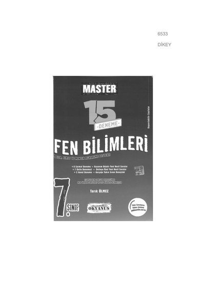 MASTER 15 DENEME FEN BİLİMLERİ YKS Fotokopi