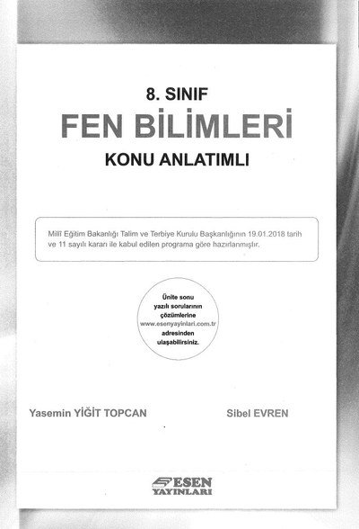 FEN BİLİMLERİ KONU ANLATIMLI YKS Fotokopi