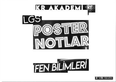 LGS POSTER NOTLARI FEN BİLİMLERİ YKS Fotokopi