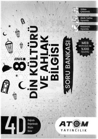 DİN KÜLTÜRÜ VE AHLAK BİLGİSİ SORU BANKASI YKS Fotokopi