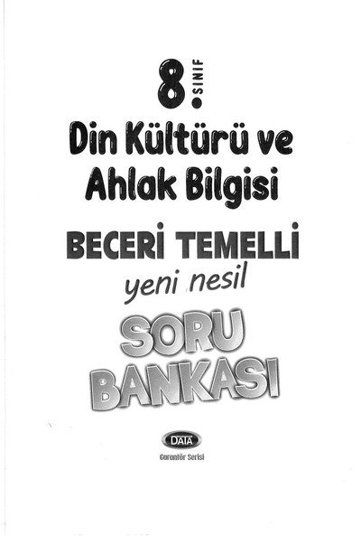 DİN KÜLTÜRÜ VE AHLAK BİLGİSİ BECERİ TEMELLİ SORU BANKASI YKS Fotokopi