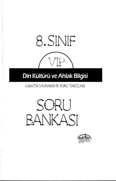 VIP DİN KÜLTÜRÜ VE AHLAK BİLGİSİ SORU BANKASI YKS Fotokopi