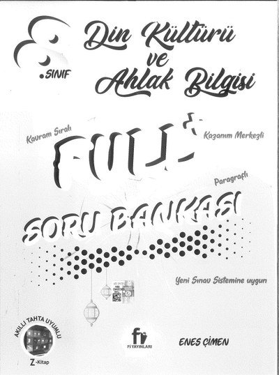 DİN KÜLTÜRÜ VE AHLAK BİLGİSİ FULL+ SORU BANKASI YKS Fotokopi